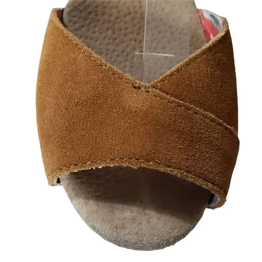 1 Day SALE Tom's Suede platform wedge tassel ankle strap - Picture 6 of 11